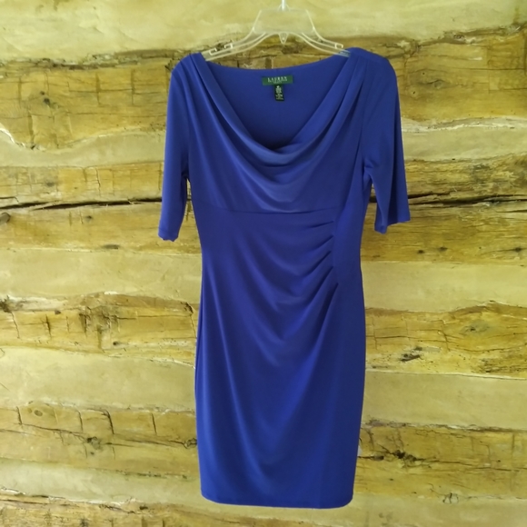 Lauren Ralph Lauren Dresses & Skirts - Lauren Ralph Lauren Violet Short Sleeved Body Con Midi Dress Size 8P